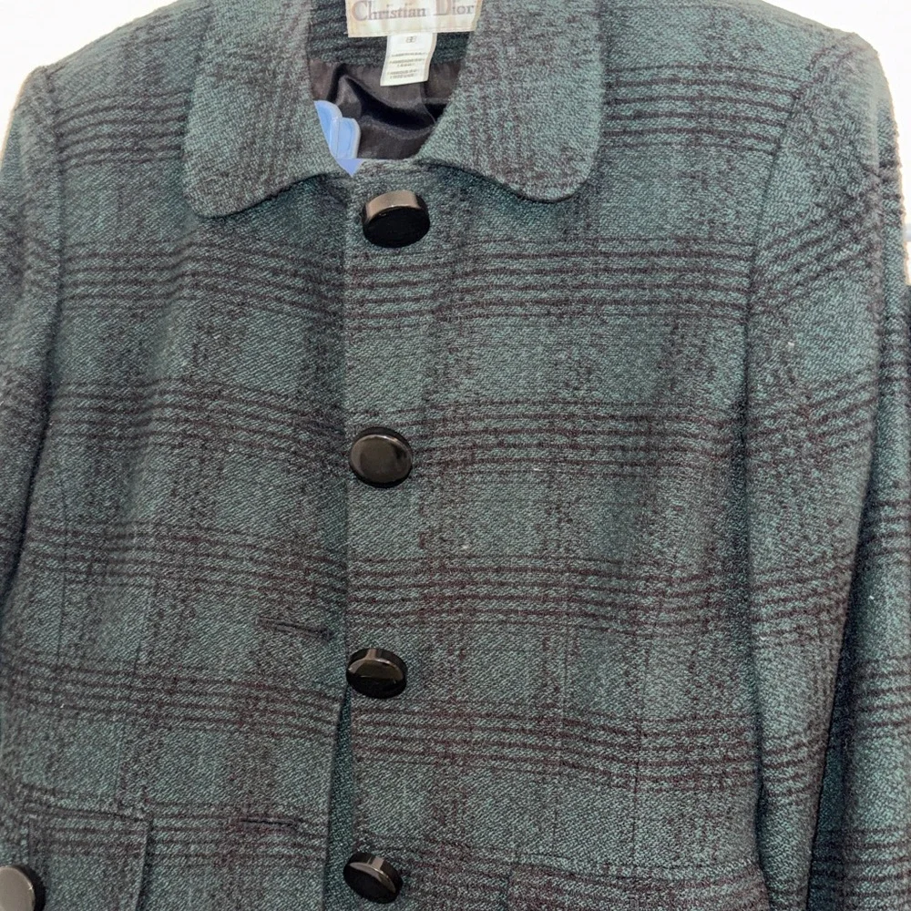 Christian Dior Three Piece Plaid Skirt Suit